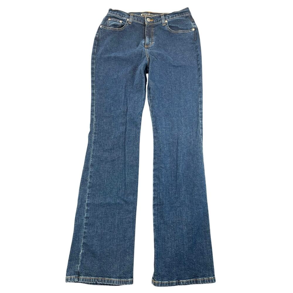 St. John’s Bay Stretch Bootcut Jeans Medium Wash High Rise Size 10 Long